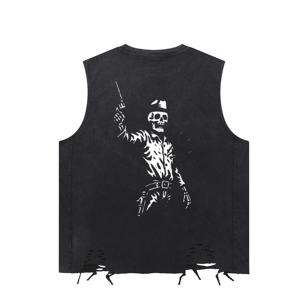 Snow Washed Raw-Hem Tank Top