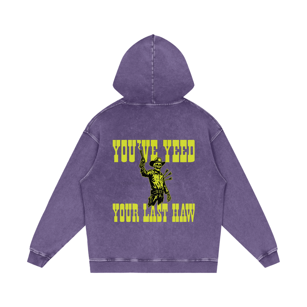 Snow Washed Loose Cotton Hoodie